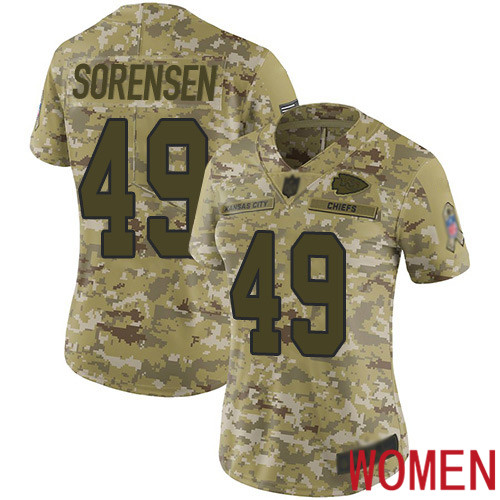 Women Kansas City Chiefs #49 Sorensen Daniel Limited Camo 2018 Salute to Service Nike NFL Jersey